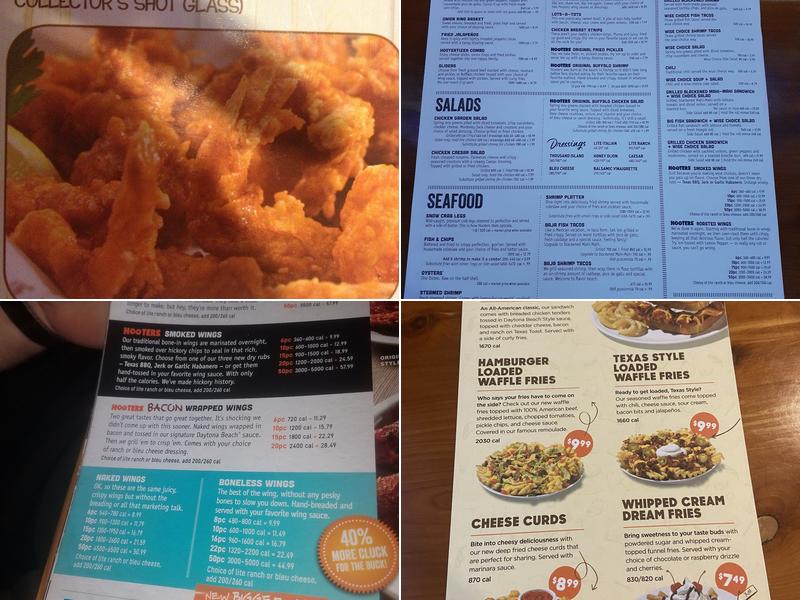Hooters Menu