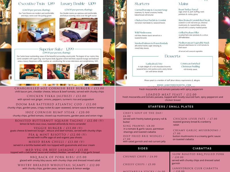 Lanhydrock Hotel and Golf Club Menu