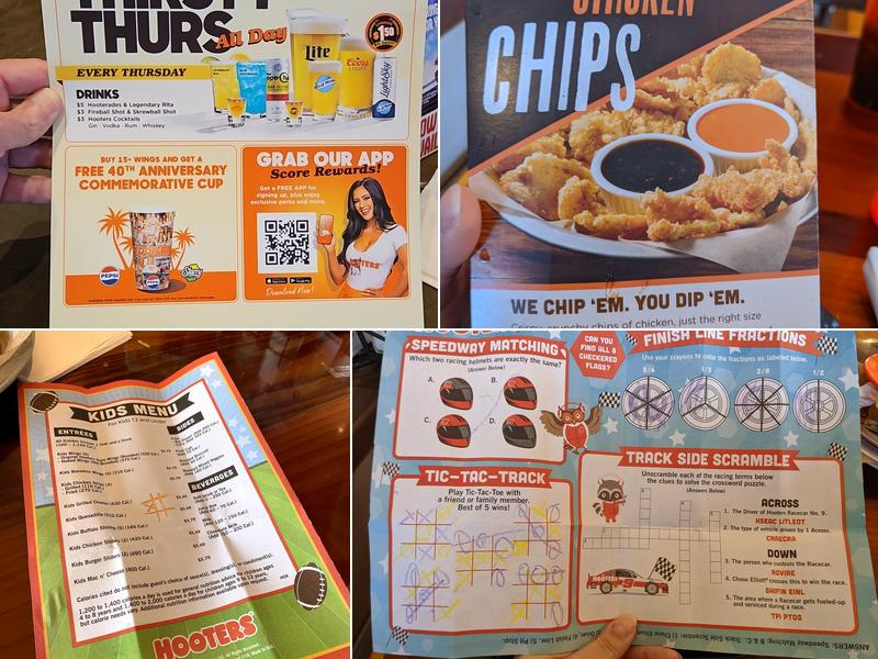Hooters Menu
