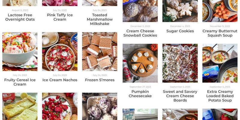 Hiland Dairy Ice Cream Menu