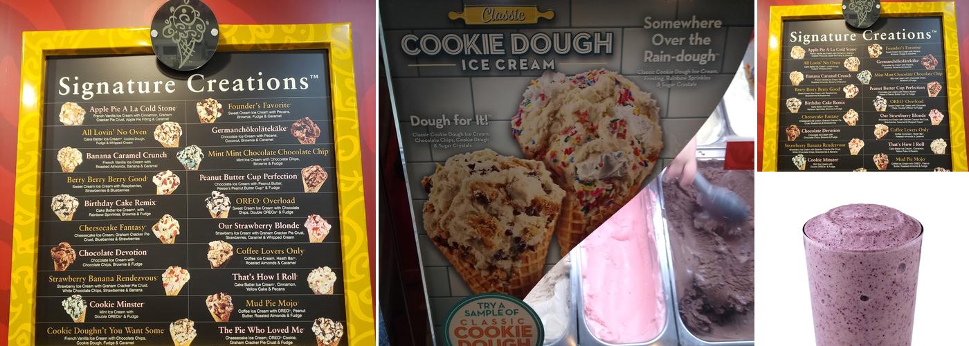 Cold Stone Creamery Menu