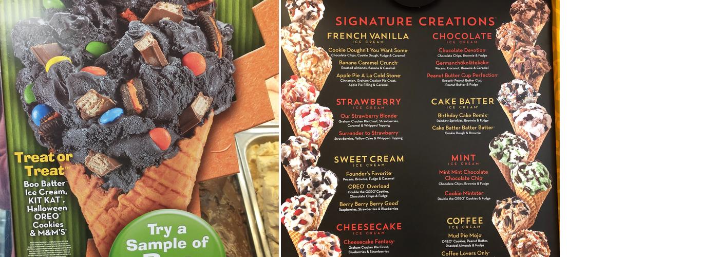 Cold Stone Creamery Menu