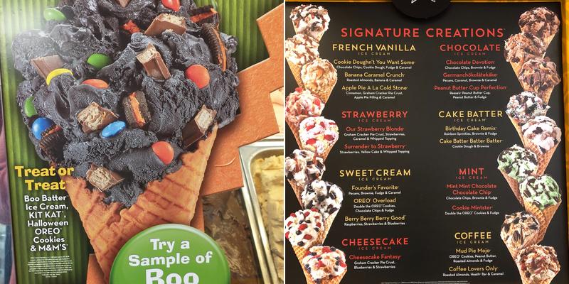 Cold Stone Creamery Menu