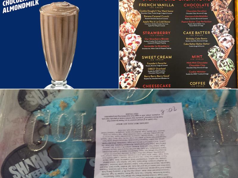 Cold Stone Creamery Menu