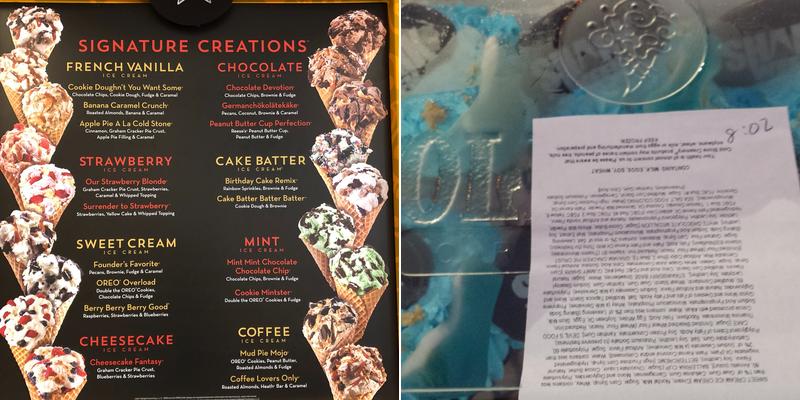 Cold Stone Creamery Menu