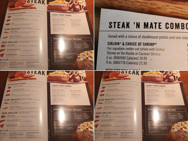 Outback Steakhouse Menu