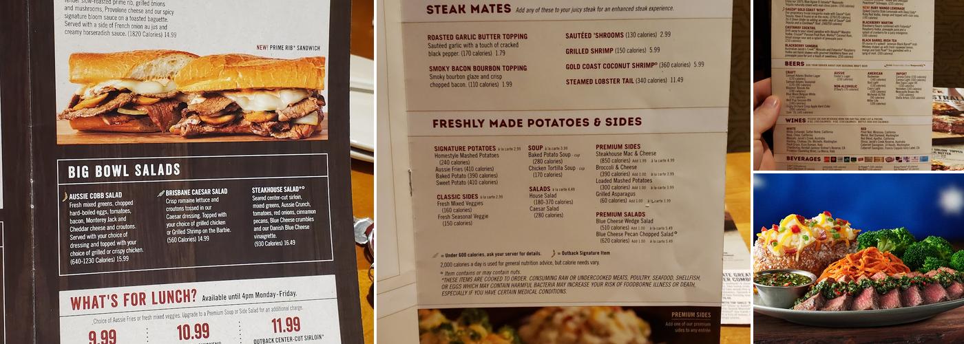 Outback Steakhouse Menu