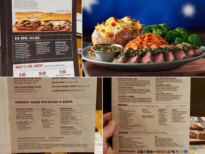 Outback Steakhouse Menu
