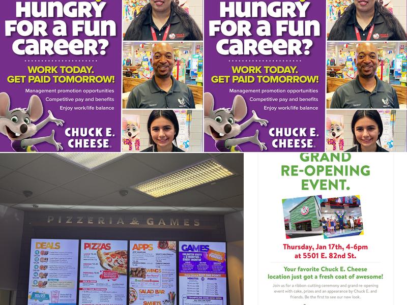 Chuck E. Cheese Menu