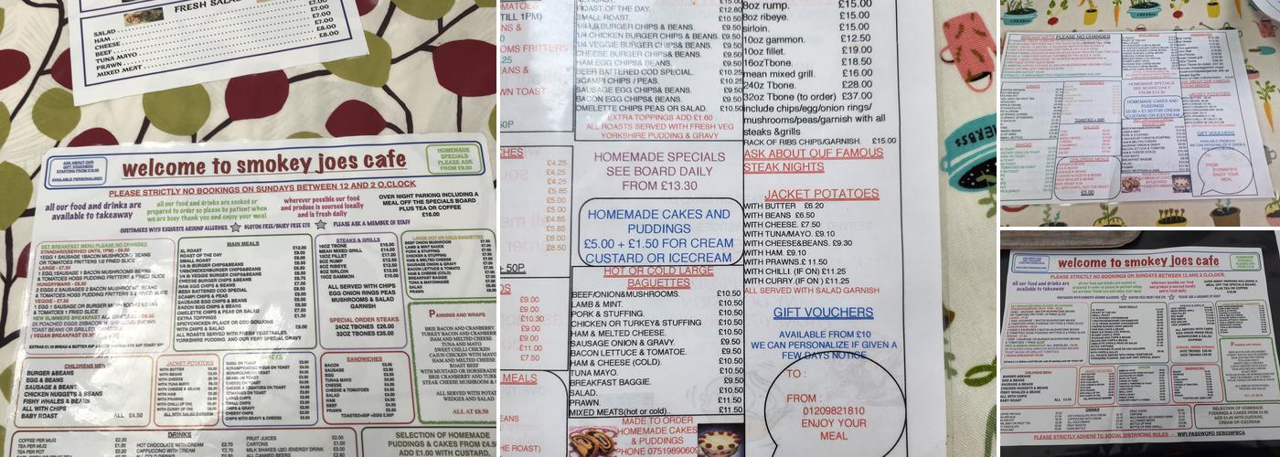 Smokey Joes Menu