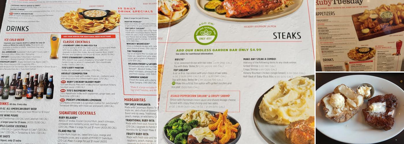 Ruby Tuesday Menu