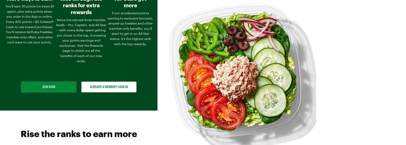 Subway Menu