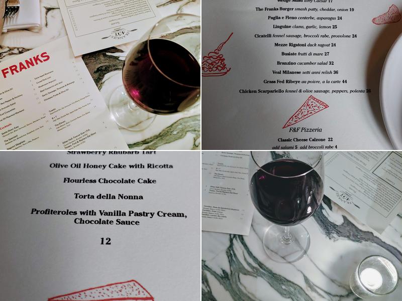 Franks Wine Bar Menu