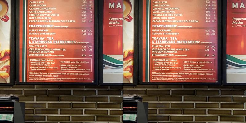 Starbucks Menu