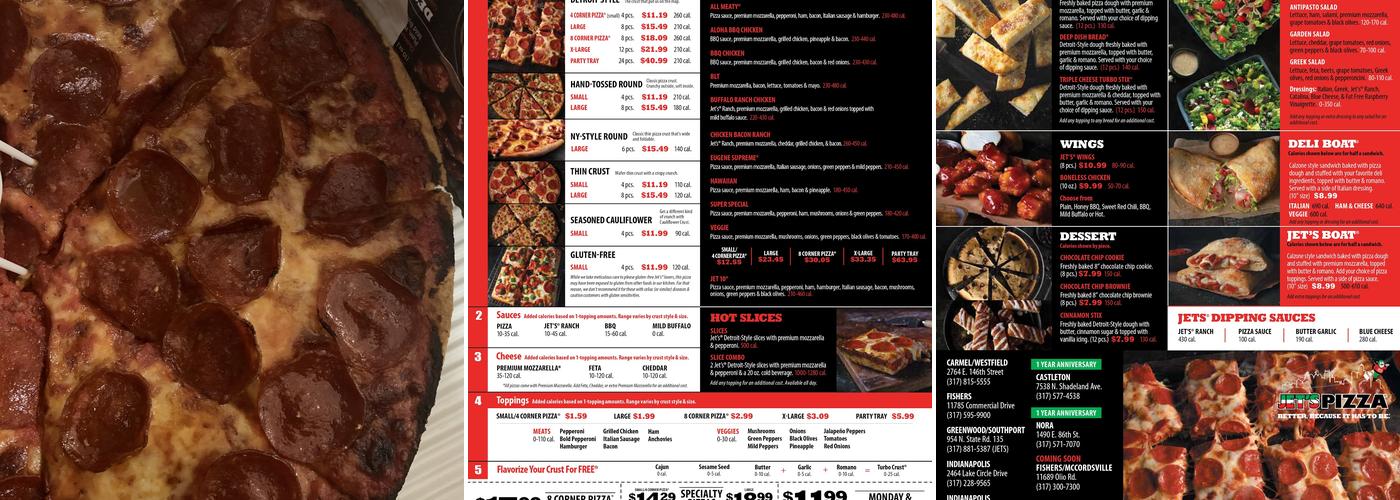 Jet's Pizza Menu