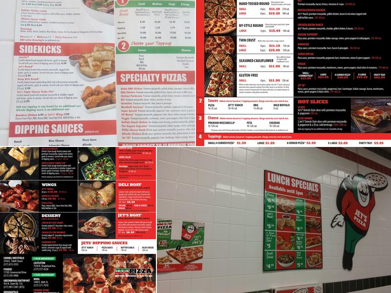 Jet's Pizza Menu