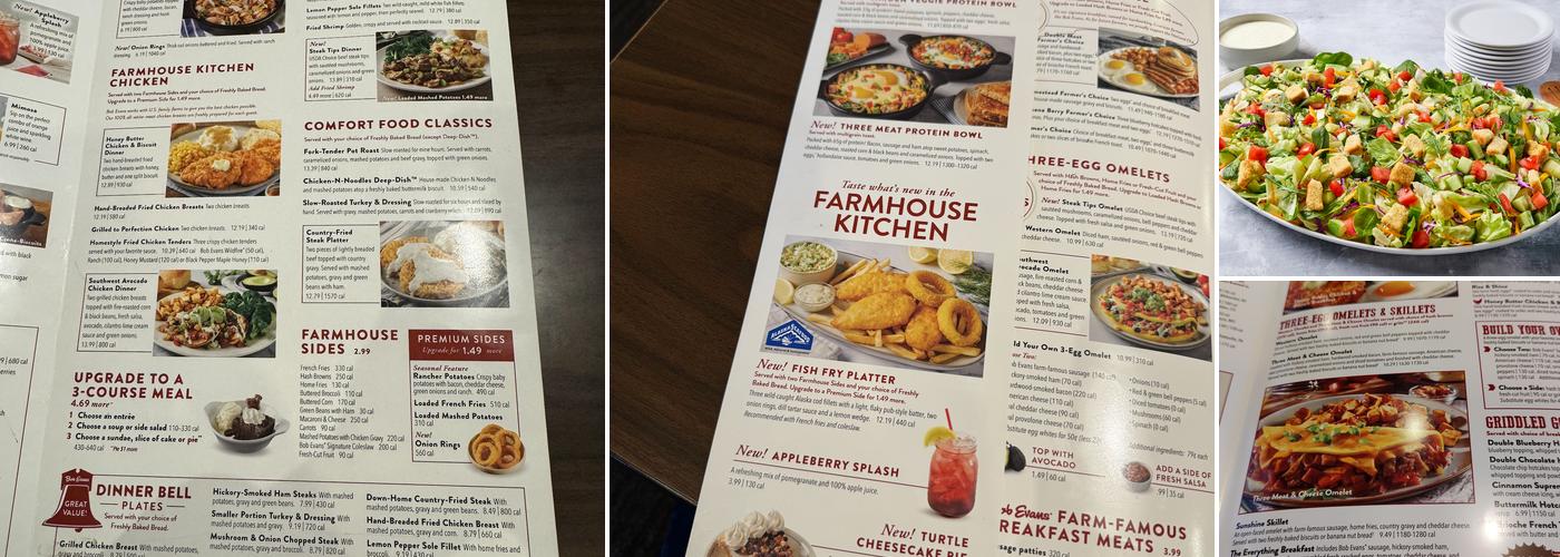 Bob Evans Menu