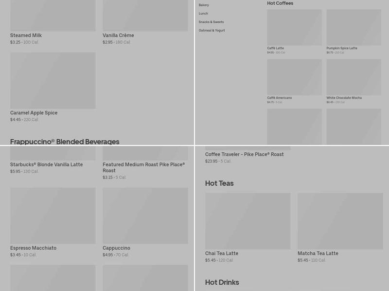 Starbucks Menu
