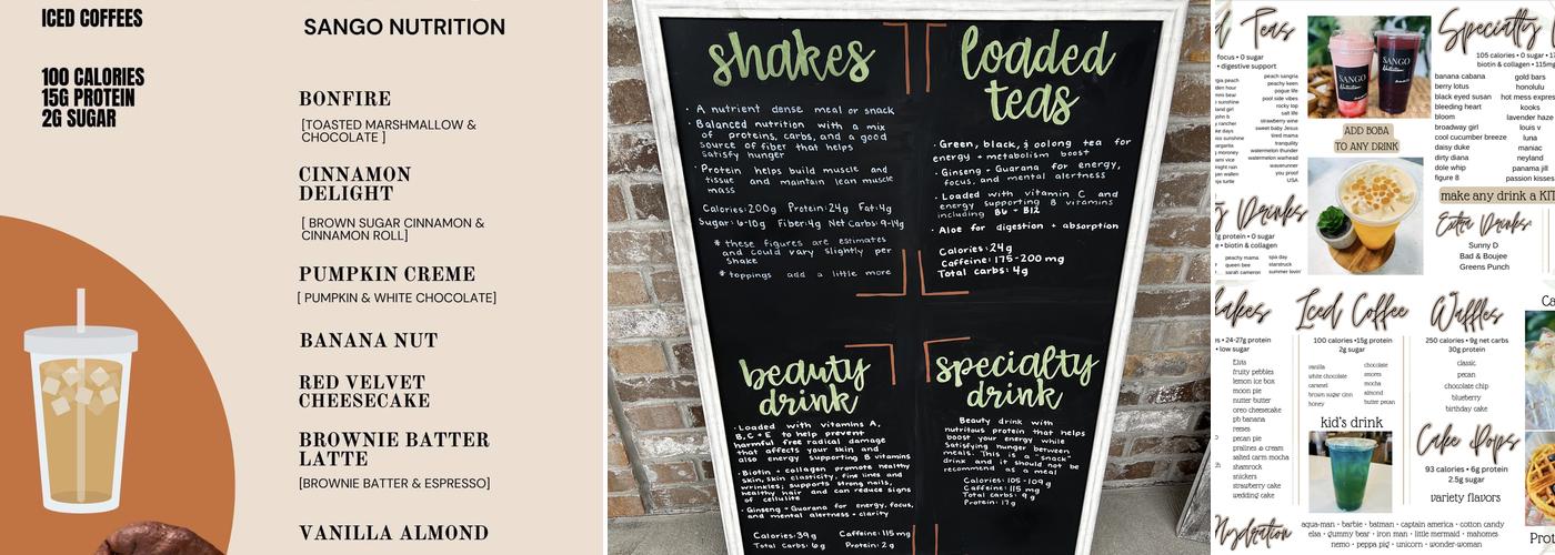 Sango Nutrition Menu