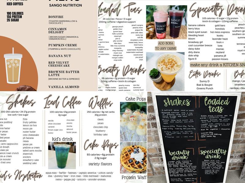 Sango Nutrition Menu
