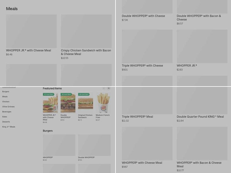 Burger King Menu