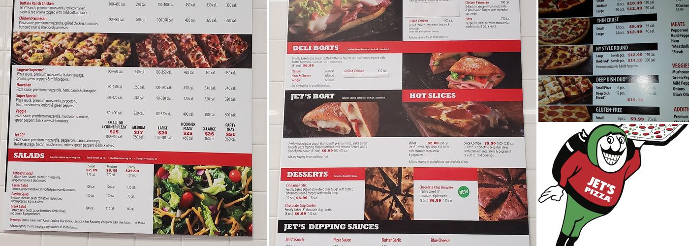 Jet's Pizza Menu