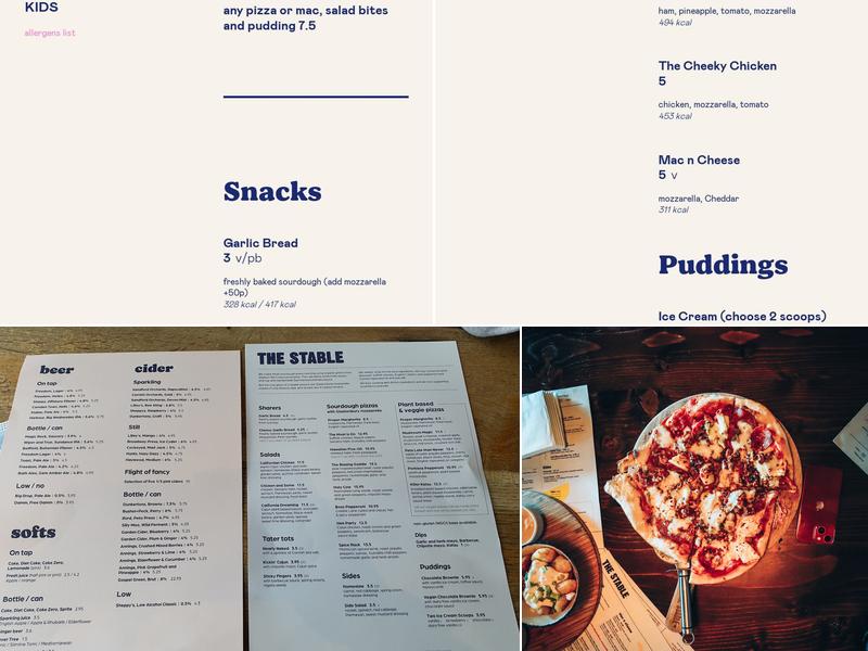 The Fistral Stable Menu