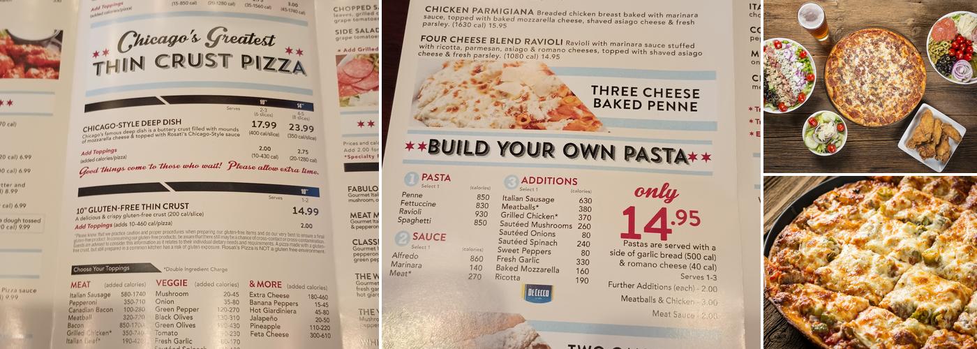 Rosati's Pizza Menu