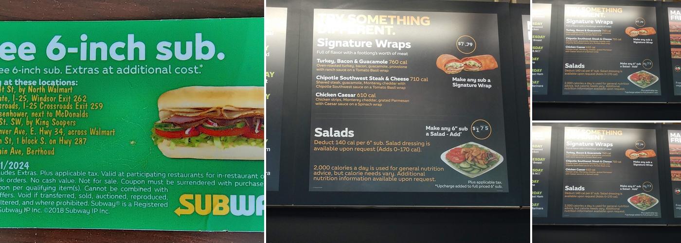Subway Menu