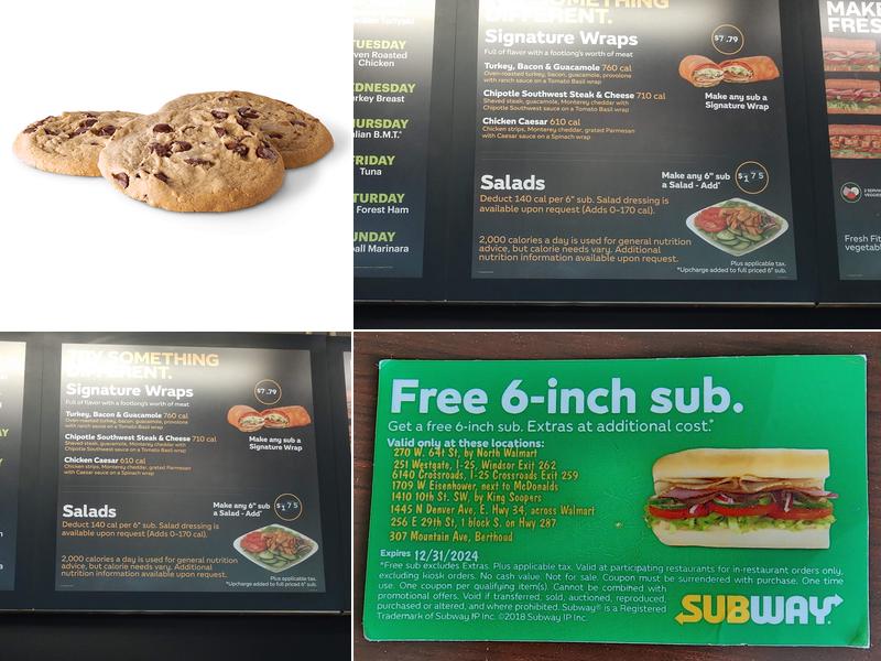 Subway Menu