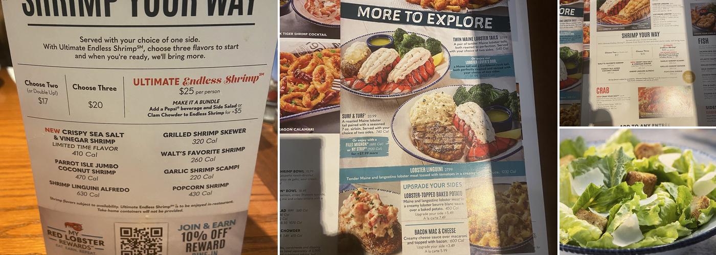 Red Lobster Menu