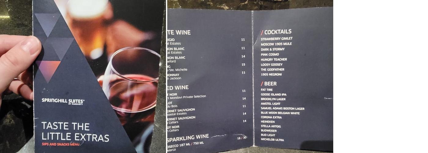 Bar 1905 Menu