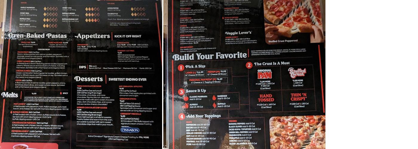 Pizza Hut Menu