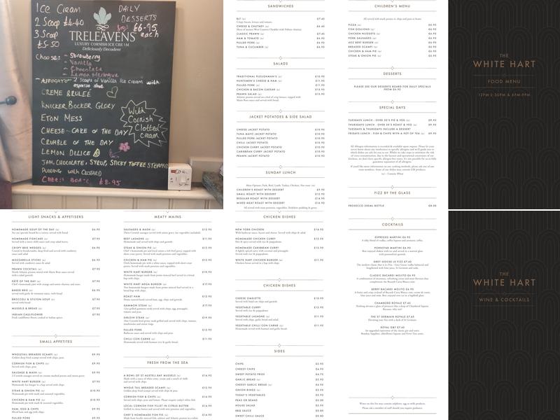 The White Hart Hotel Menu