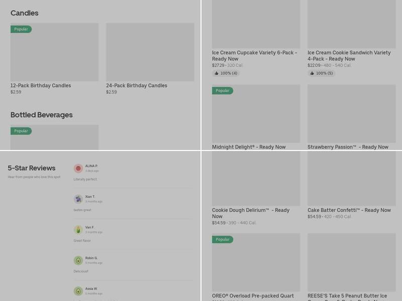 Cold Stone Creamery Menu