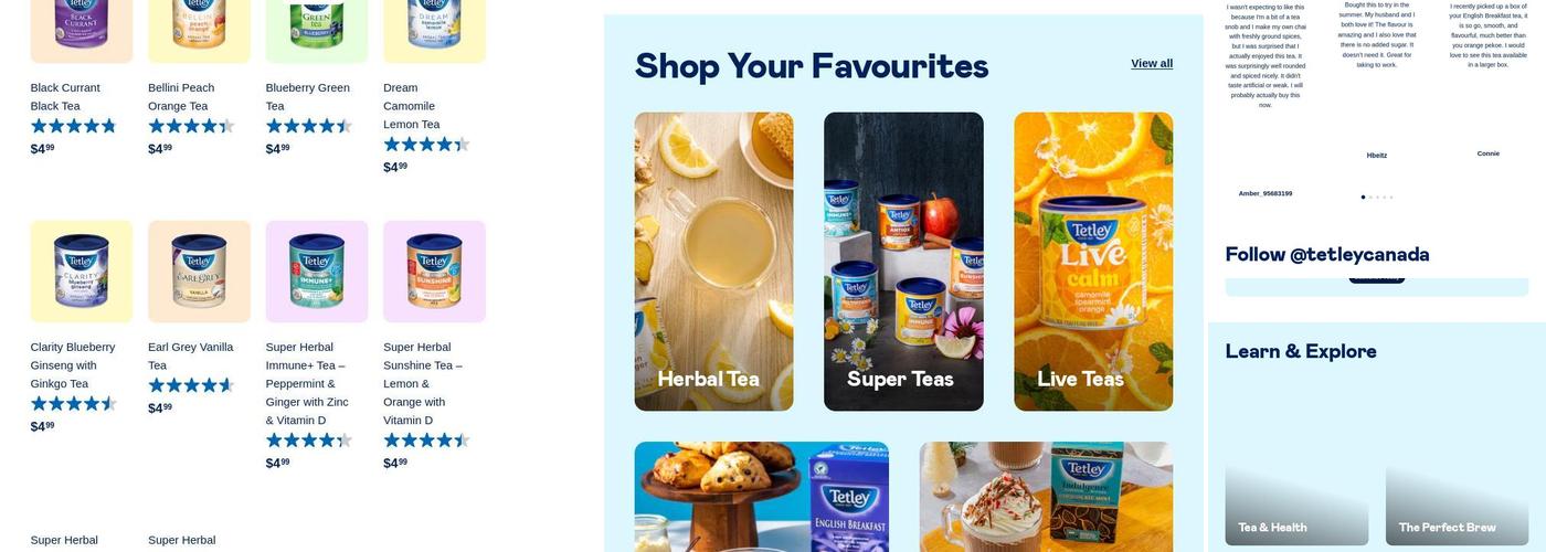 Tetley USA Inc. Menu