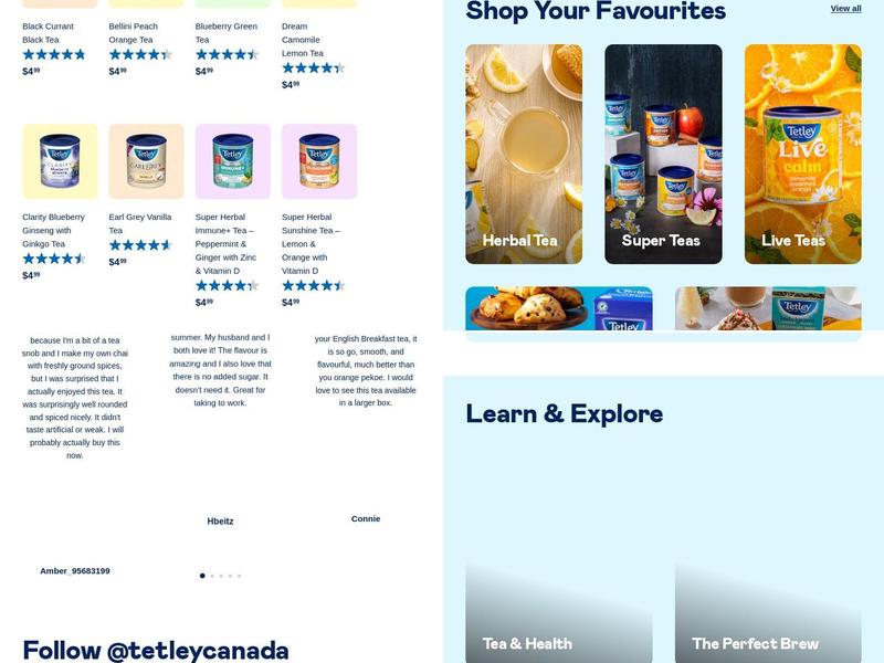Tetley USA Inc. Menu