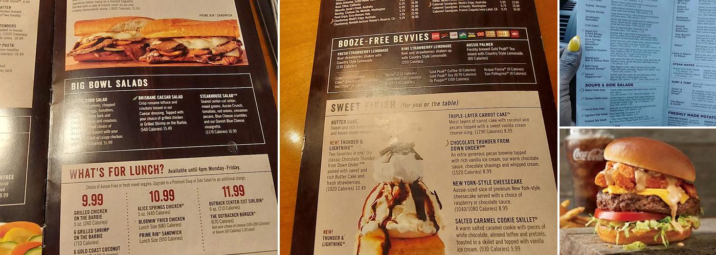 Outback Steakhouse Menu