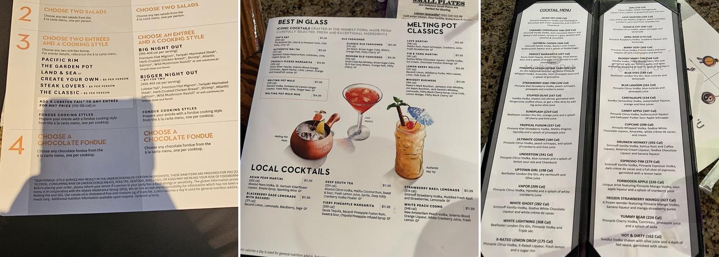 The Melting Pot Menu