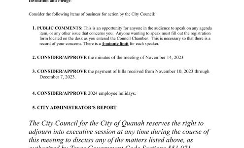 Quanah City Administrator Quanah