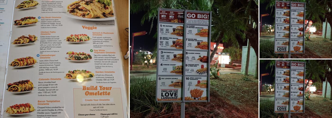 Checkers Menu