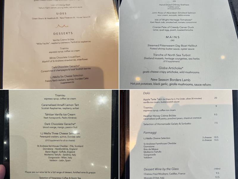 The Seafood Ristorante Menu