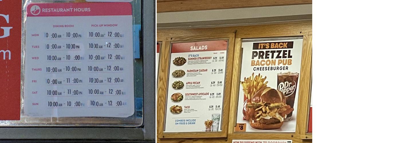 Wendy's Menu