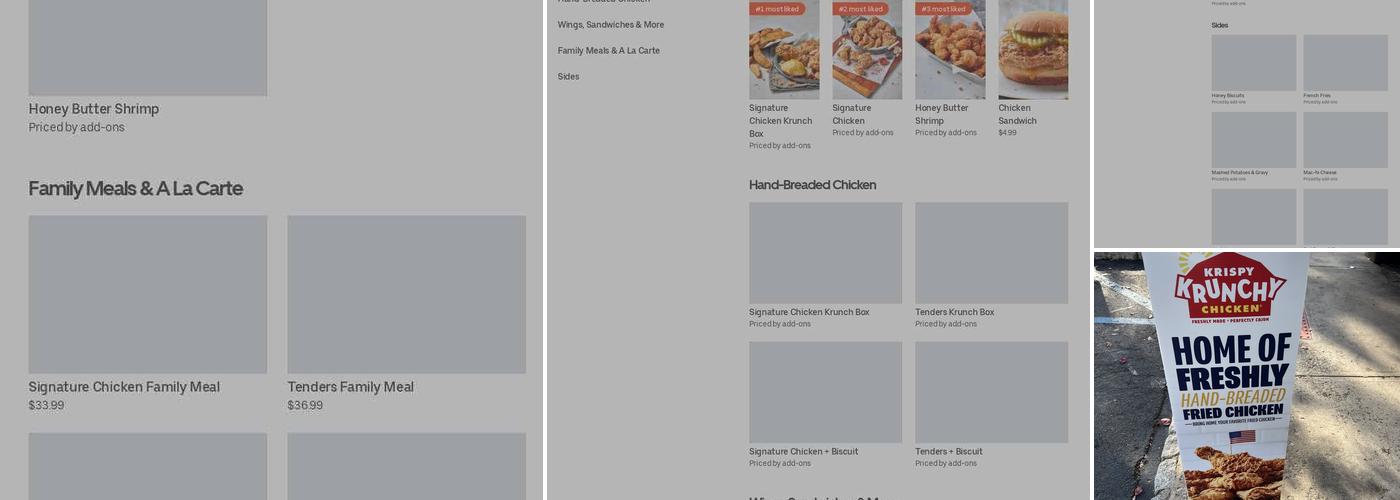 Krispy Krunchy Chicken Menu