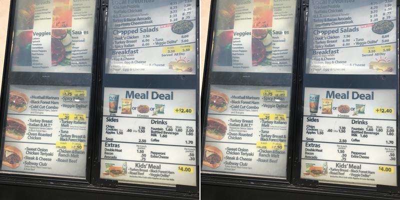Subway Menu