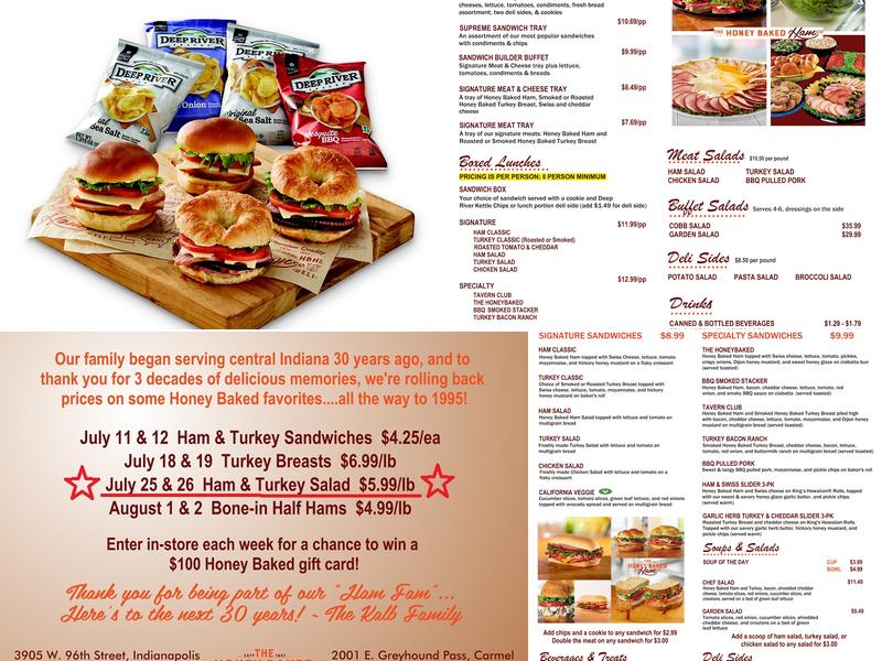 The Honey Baked Ham Company Menu