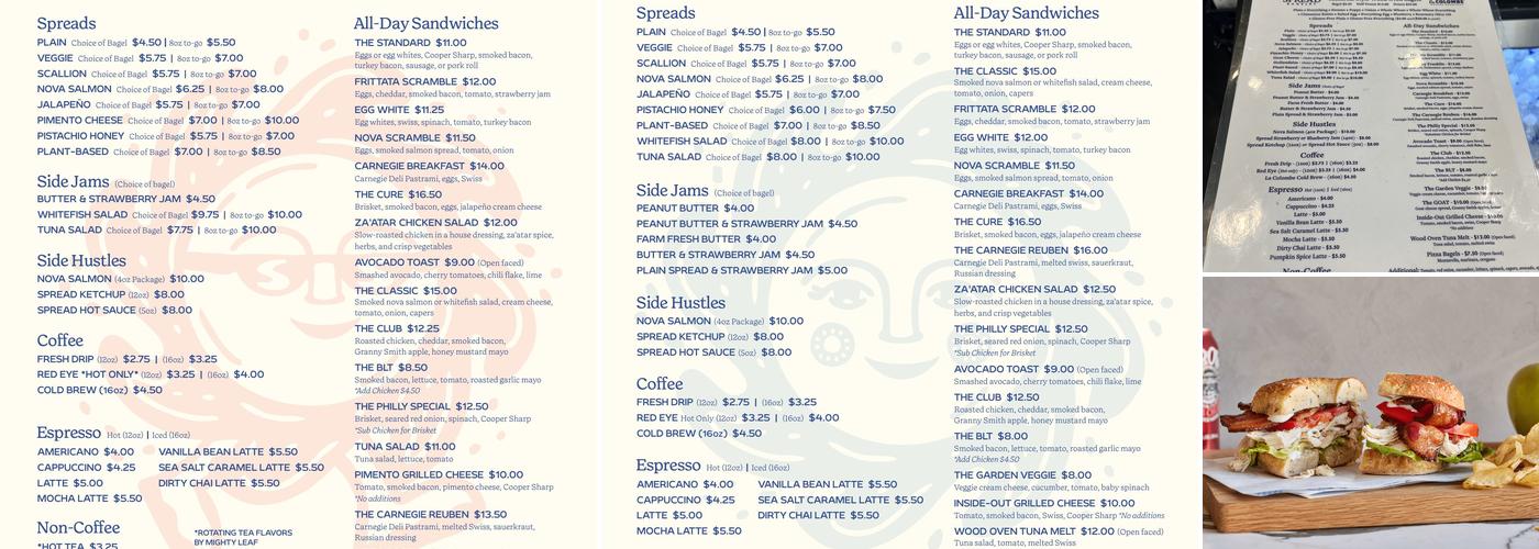 Spread Bagelry Menu