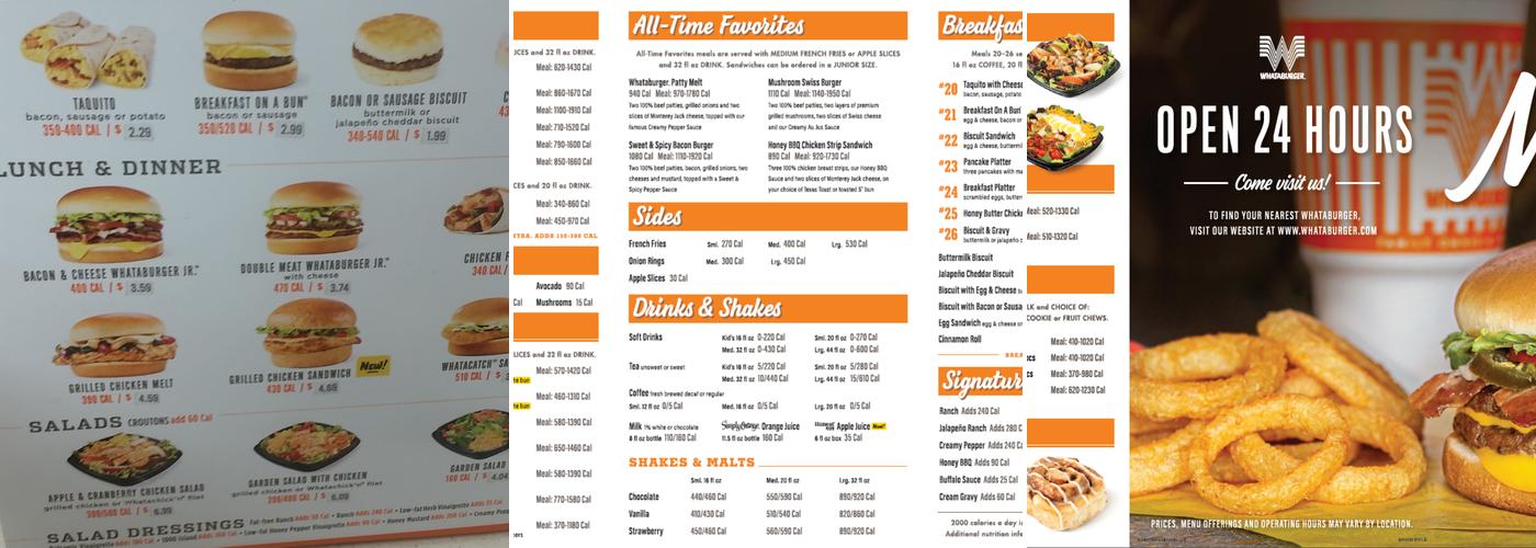 Whataburger Menu