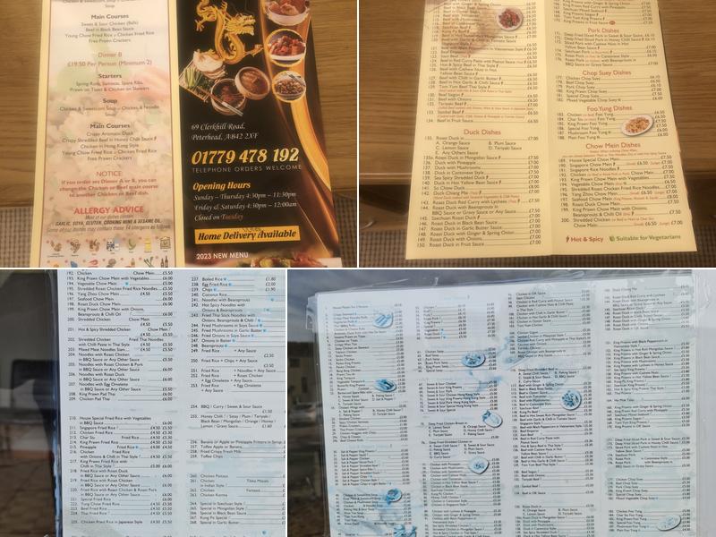 Golden Dragon Menu