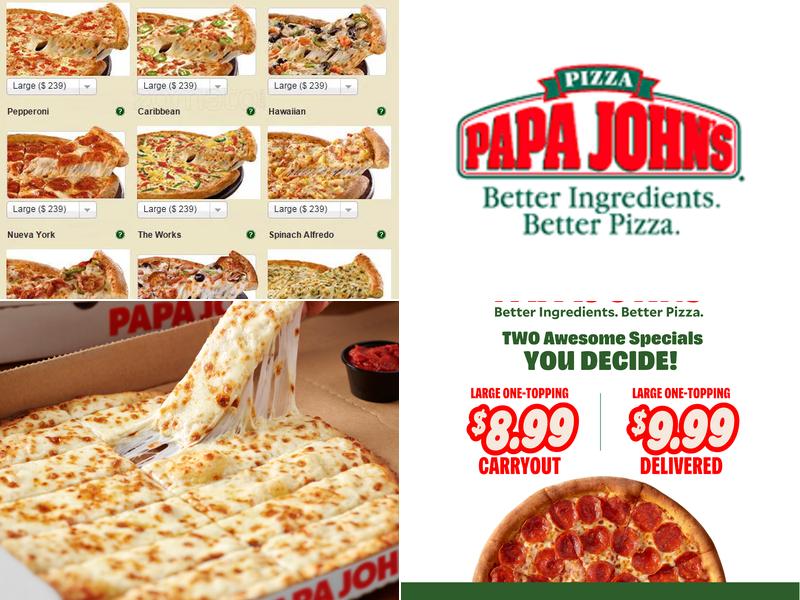 Papa Johns Pizza Menu